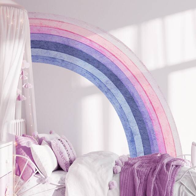 Large Boho Rainbow Wall Decals For Kids Room Decor, Nursery Sticker ...