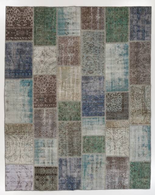 Tonal Patchwork Rug Muted Earth Tone Patchwork Rug Hand-stitched Turkish Rug - 8' X 10' by ...