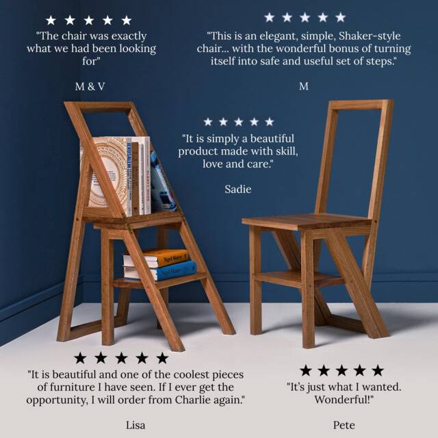 Library Stool The Iford - A Library Step Chair Or Multi-Functional, Space-Saving ...
