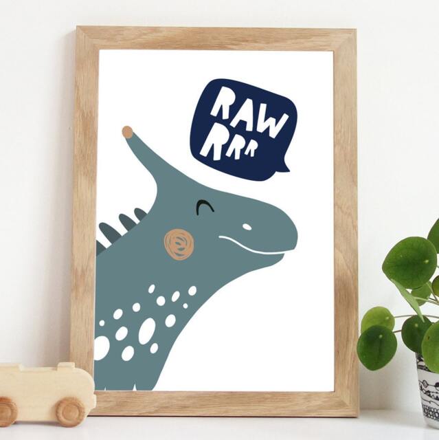 Boys Nursery Prints, Dinosaur Wall Art, Bedroom Quotes, Wild & Free ...