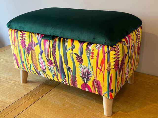 Storage Footstool Patterned Mix & Match Footstool, Storage Ottoman With Botanical Mix & Match ...