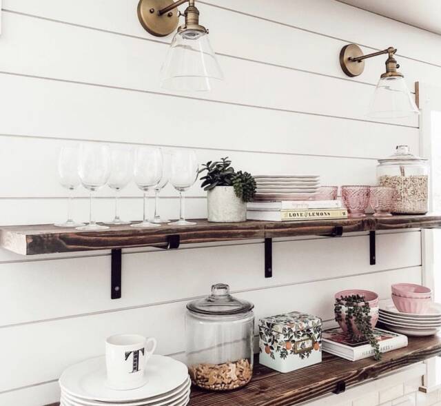 22cm X 3.4cm Thick Scaffold Board Shelf, Type Down With Lip Brackets ...