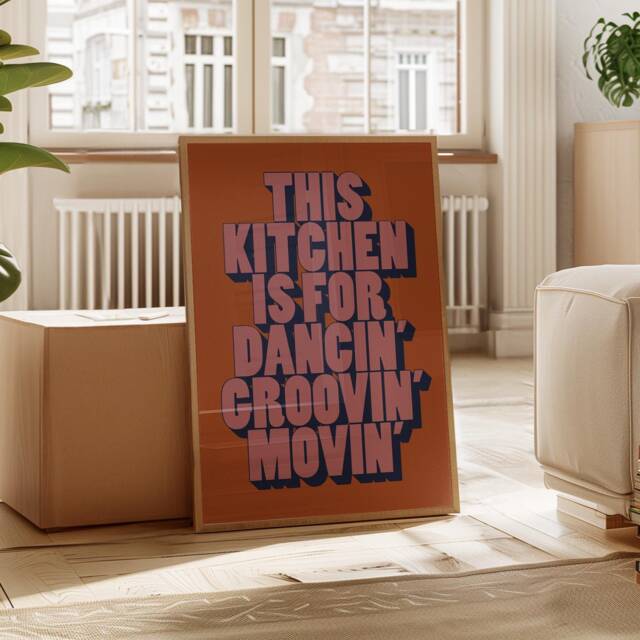 This Kitchen Is For Dancin, Movin', Groovin' Print - Wall Decor Disco ...
