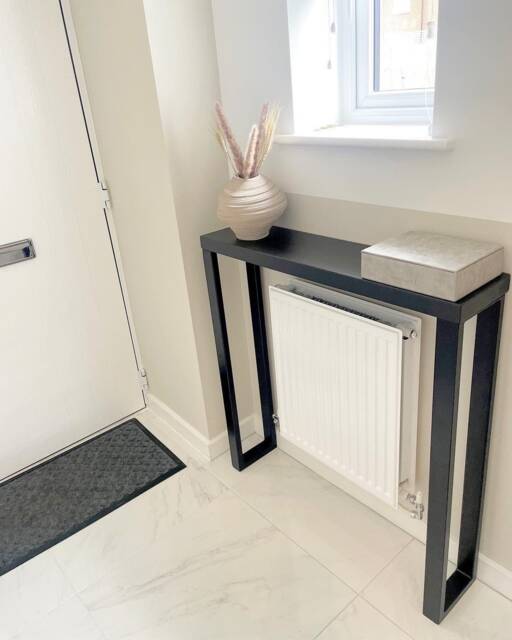 Console Covering Radiator All Black Console Table - Hallway Radiator Cover With Handmade ...