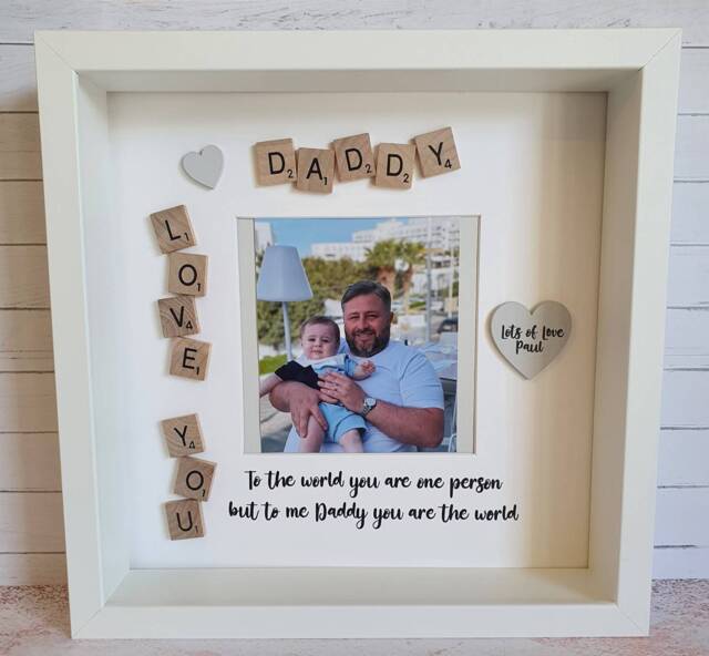 Daddy Scrabble Frame Fathers Day Personalised Gift - Scrabble Photo Frame Love You Daddy by ...