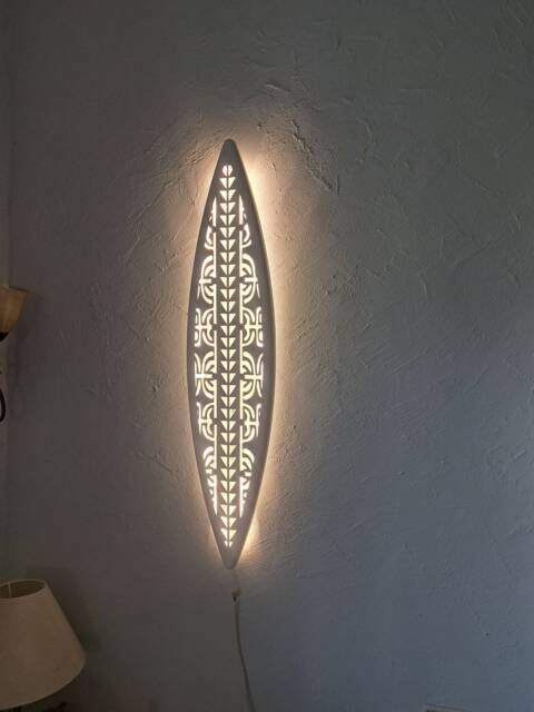 Surfboard Inspired Wall Led Light With Maori Pattern by Etsy | uFurnish.com