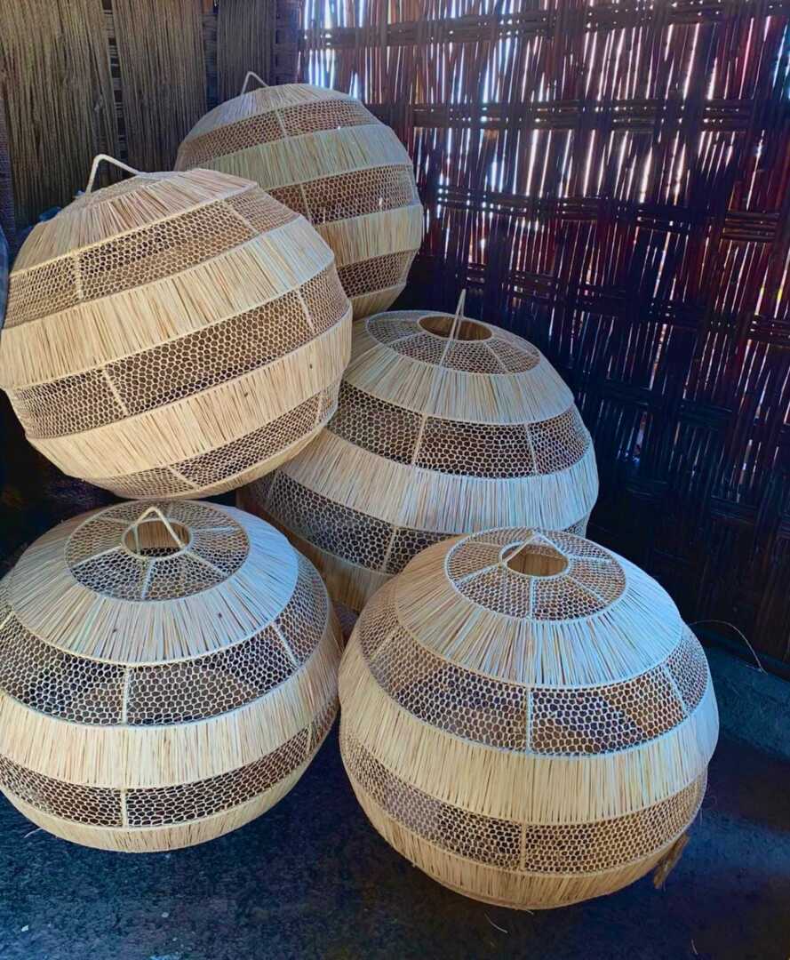 Lampshade Moroccan Handmade in Rattan, Wicker Shade, Straw Raffia