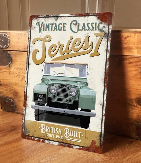 Personalised Lr Series 1 Metal Tin Sign Wall Door Decor Classic Car 4X4 ...