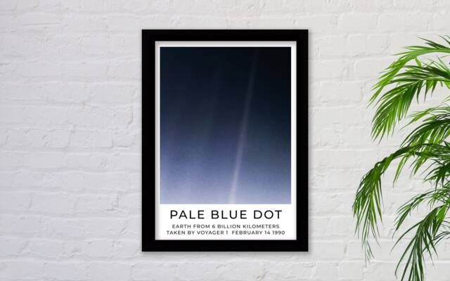 Framed Nasa Pale Blue Dot Poster Print. Earth From 6 Billion Km Away by ...