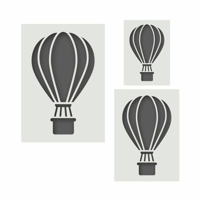 Hot Air Balloon Stencils, 3 Piece Stencil Kit, Reusable Stencils