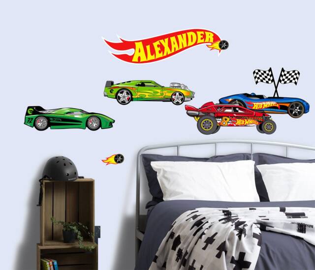 Personalized Race Cars Wall Decal Custom Name Boys Room Decor by Etsy ...