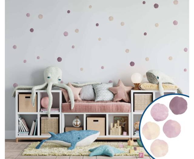 Polka Dot Wall Decals Purple Nursery Decor, Removable Stickers by Etsy ...