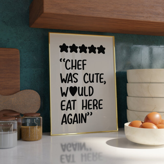 chef was cute aesthetic kitchen print retro wall art... Chef Was Cute Print - Trendy Kitchen Prints Gifts For Couple Wall Art ...