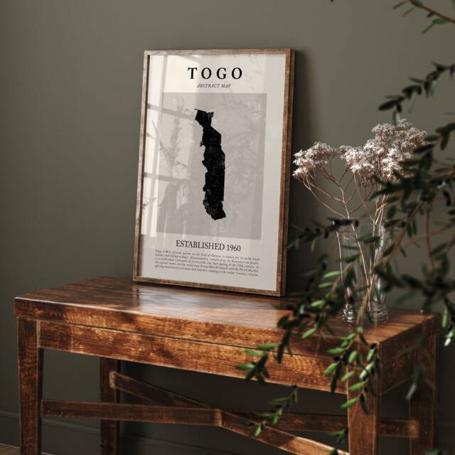 Abstract Togo Map Vintage Wall Art Print Picasso + Matisse Inspired ...