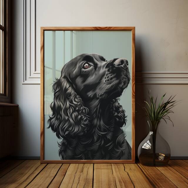 Black Cocker Spaniel Art Print Elegant Dog Portrait by Etsy | uFurnish.com