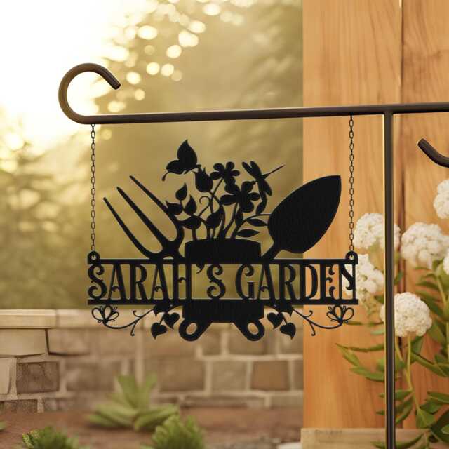 Custom Metal Garden Sign, Personalized Gardener Name Wall Art, Yard ...