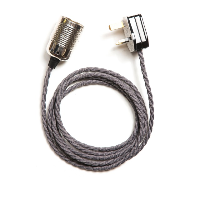 Twisted Fabric Flex Cable Plug in Pendant Lamp Light With On/Off Inline ...