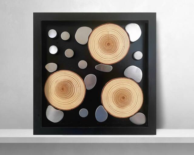 Wood & Metal Wall Art, Slice Art Mosaic, Small Wood 3D by Etsy ...