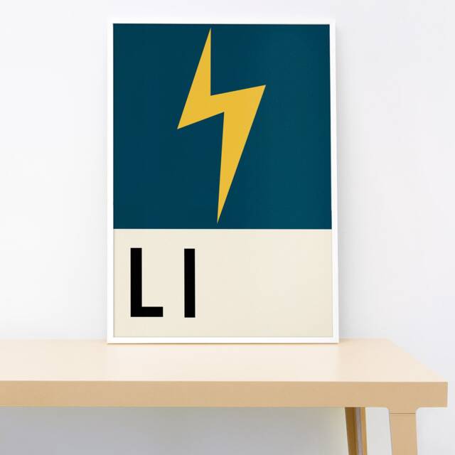 Lightning Alphabet Print Letter L Poster Nursery Wall Art Educational ...