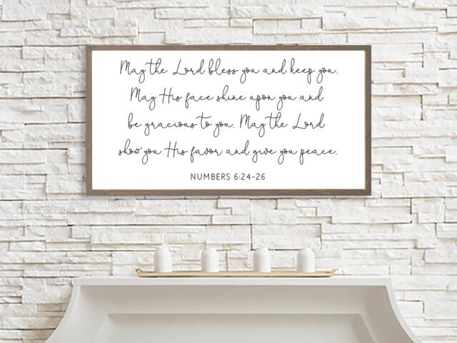 May The Lord Bless You & Keep Wall Hanging, Numbers 624-26, Bible Verse ...