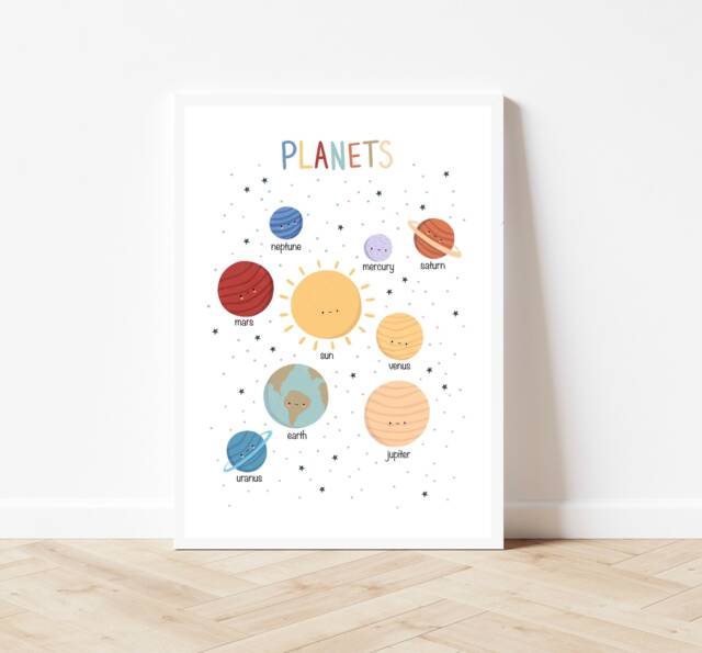Solar System Print Educational Nursery Wall Art by Etsy | uFurnish.com