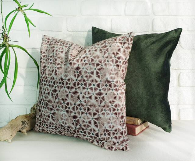 Triangle Ethnic Pattern Velvet Pillow Cover Forest Green Scandinavian ...