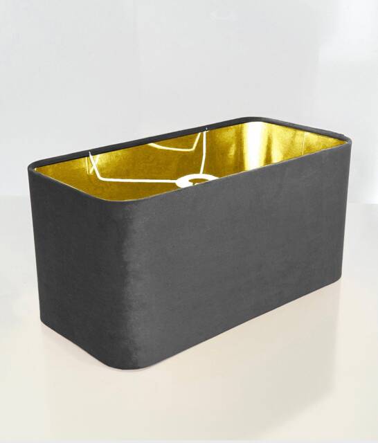Lighting Raft Rounded Rectangular Shaoe New Made To Order Platinum Grey Velvet Lamp Shade & Pendant Light ...