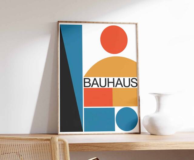 Bauhaus Poster, Retro Print, Modernist Wall Art, Geometric Abstract ...