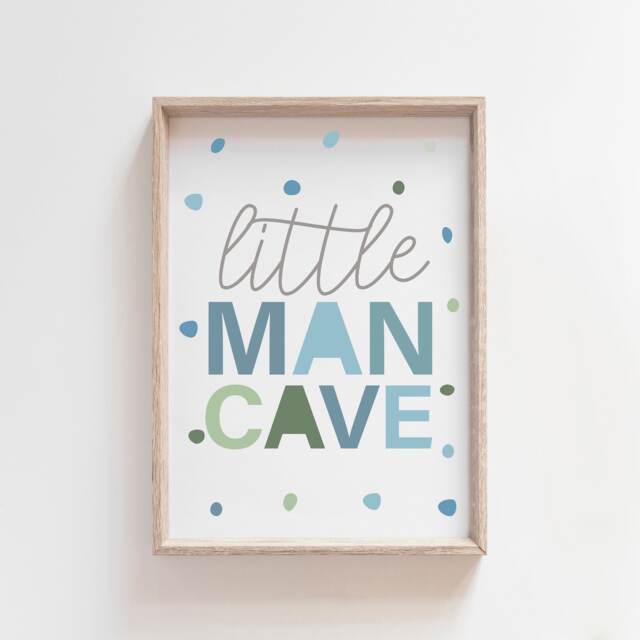 Little Man Cave Print, Playroom Prints, Wall Art, Play, Nursery Boys ...