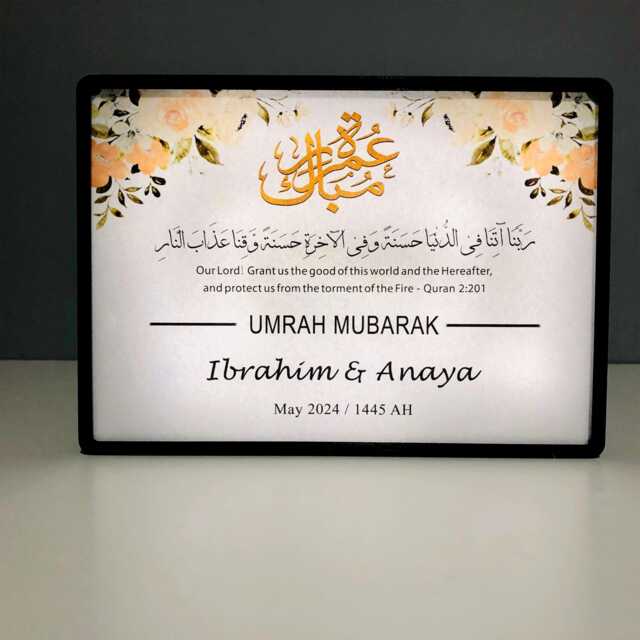 Personalised Umrah Mubarak Led Frame Islamic Gift, Hajj Gift by Etsy ...