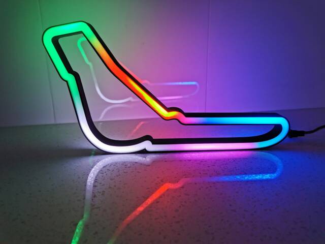 Rgb Racing Track Italy Monza Animated Led Rgb Neon Race Track Circuit Desk Wall Art ...