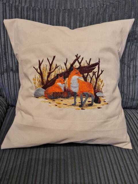 Embroidered Fox Cushion by Etsy | ufurnish.com