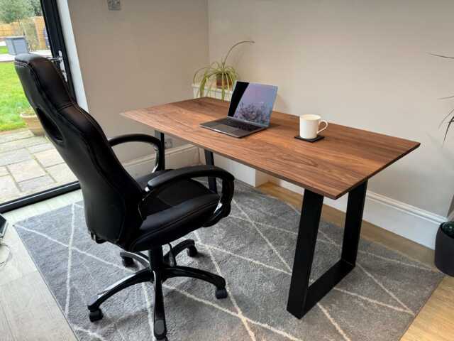 Solid Walnut Office Desk With Black Metal Legs by Etsy | uFurnish.com
