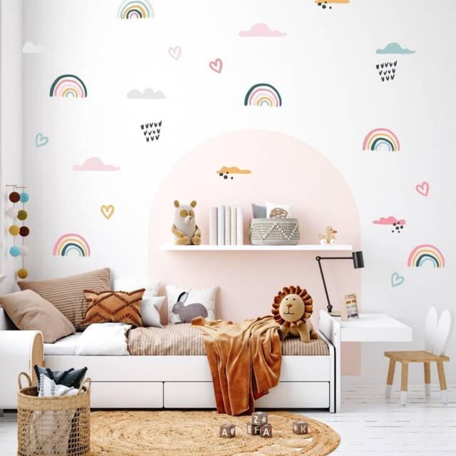Rainbow Wall Decals Boho Nursery Removable Stickers by Etsy | uFurnish.com
