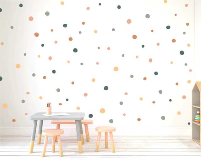 Safari Polka Dot Wall Decals Hand Drawn Nursery Decor - 140 Pack by ...