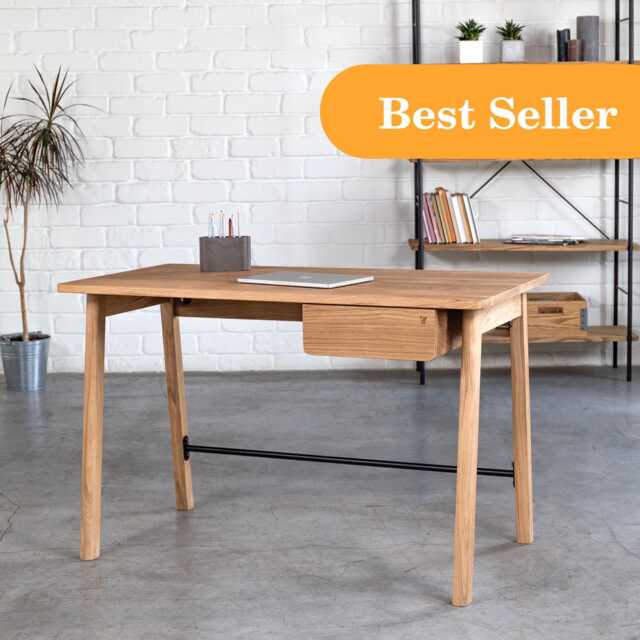 Oak Furniture Wooden Computer Desk Unique Solid Farmhouse Table Wood ...