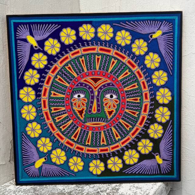 Mexican Huichol Art Picture To Wall Decoration. Yarn Art. Huichol Paint ...