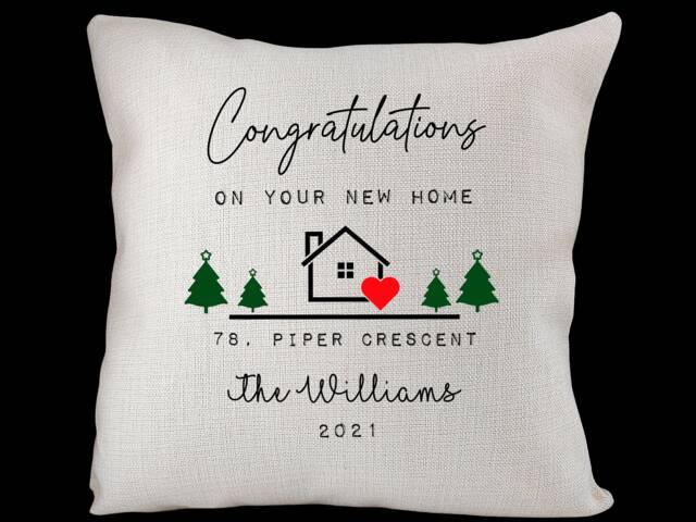 Personalised New Home Congratulations Cushion Cover Custom Pillow ...