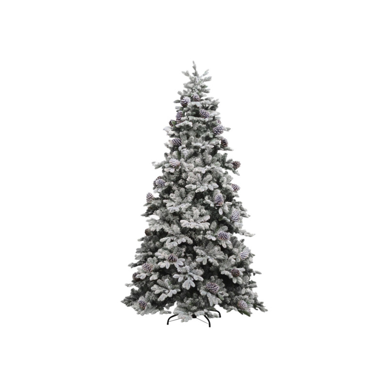 Christmas 210cm Snowy Highland Pine Flocked PE/PVC Hinged Tree by