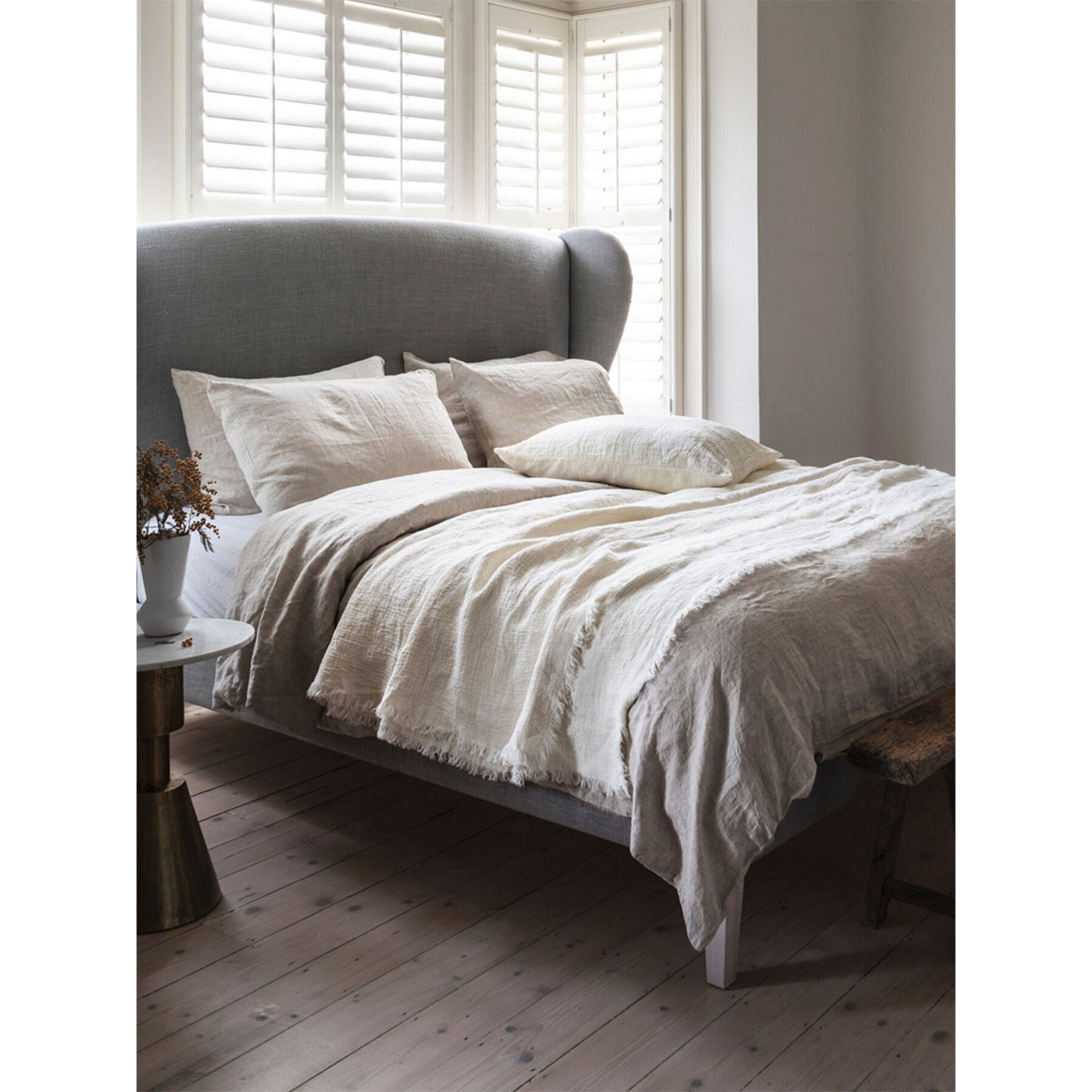 Piglet in Bed Linen Flat Sheet Size King Neutral by Fenwick