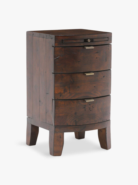 Barker and Stonehouse Navajos Reclaimed Wood 3 Drawer Bedside Brown by ...