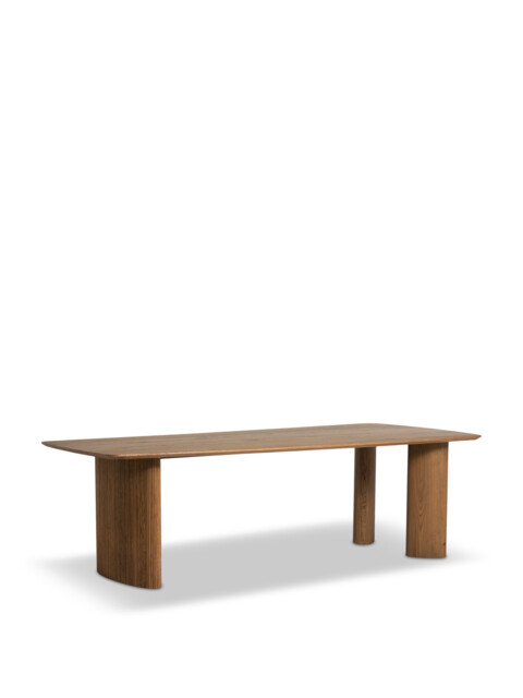 Barker and Stonehouse Aslan Oak Wood Curved Dining Table, 260cm Brown ...