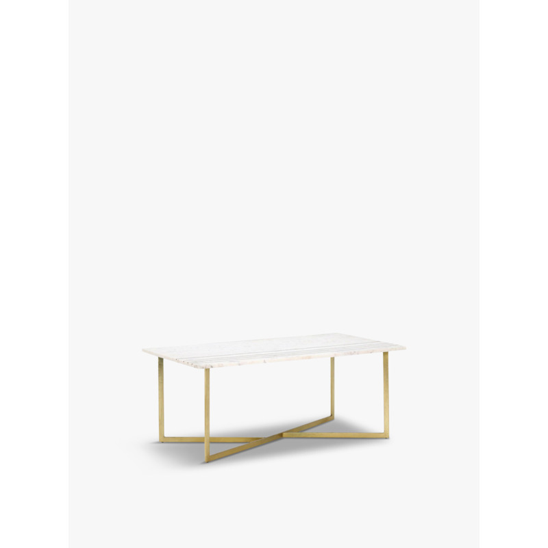 Barker and Stonehouse Lillian Coffee Table, White Marble With Brass Leg