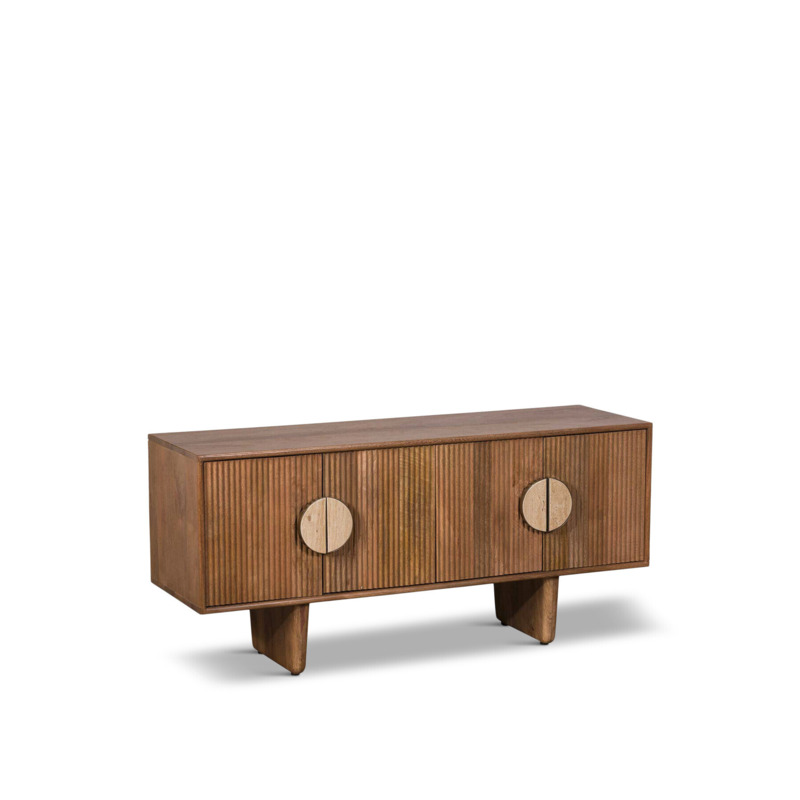 Barker and Stonehouse Vito Brown Fluted Mango Wood TV Unit by Fenwick