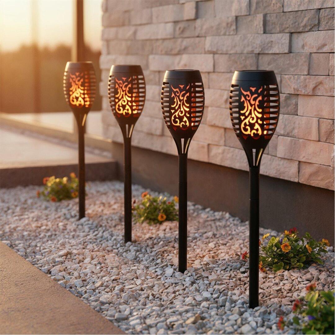 Streetwize Solar Flickering Flame Stake Lights 4 Pack by Frasers