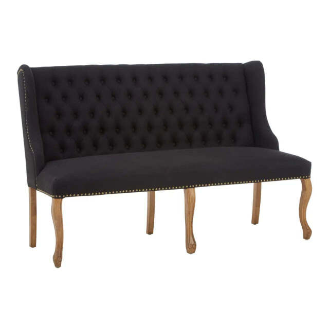 Harrison 2 Seat Black Bench by Furniture Edit | uFurnish.com