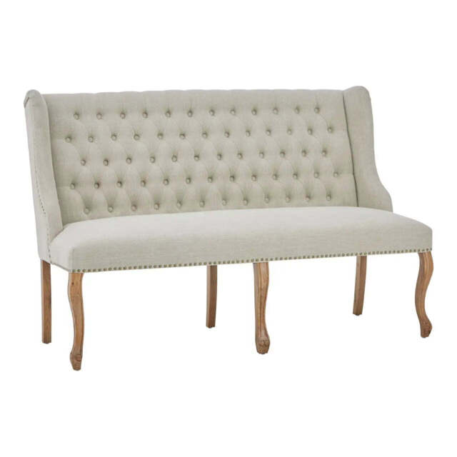 Harrison 2 Seat Natural Linen Bench by Furniture Edit | ufurnish.com