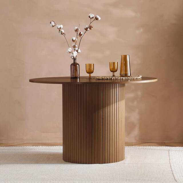 Fluted Rounded Table Axel Round Fluted Dining Table by Furniture Edit | uFurnish.com