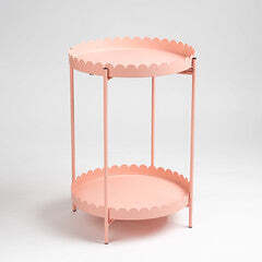 Pink Roullette Table Pink Round Scallop Table by Furniture Edit | ufurnish.com
