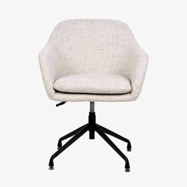 Pebble Rise Cover Rosolini Pebble Linen Mix and Black Metal Swivel Rise and Fall Chair by ...